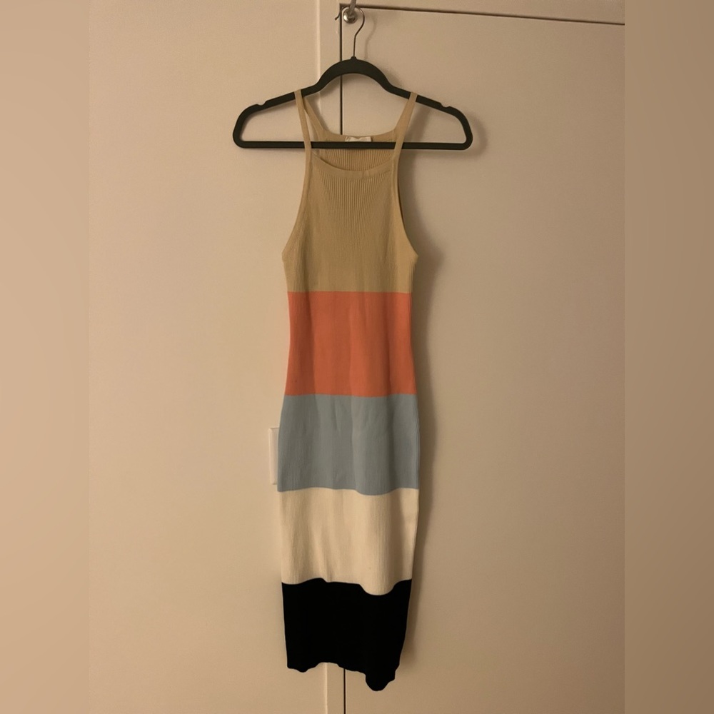 Color block midi dress